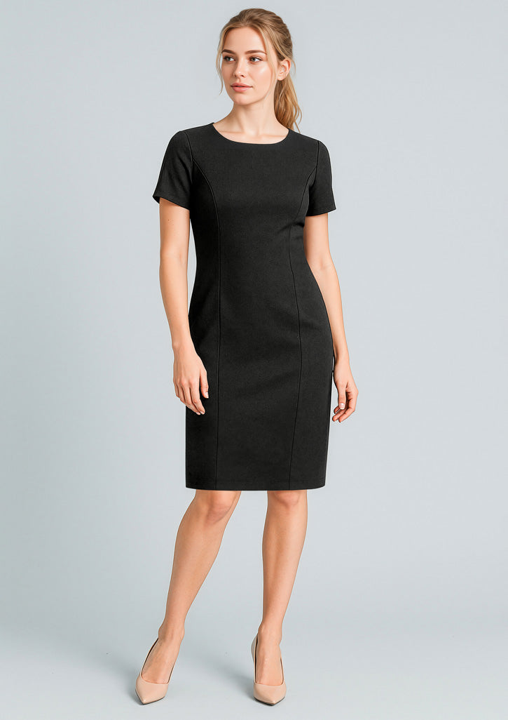 BIZ CORPORATES Womens Cool Stretch Short Sleeve Shift Dress 30112