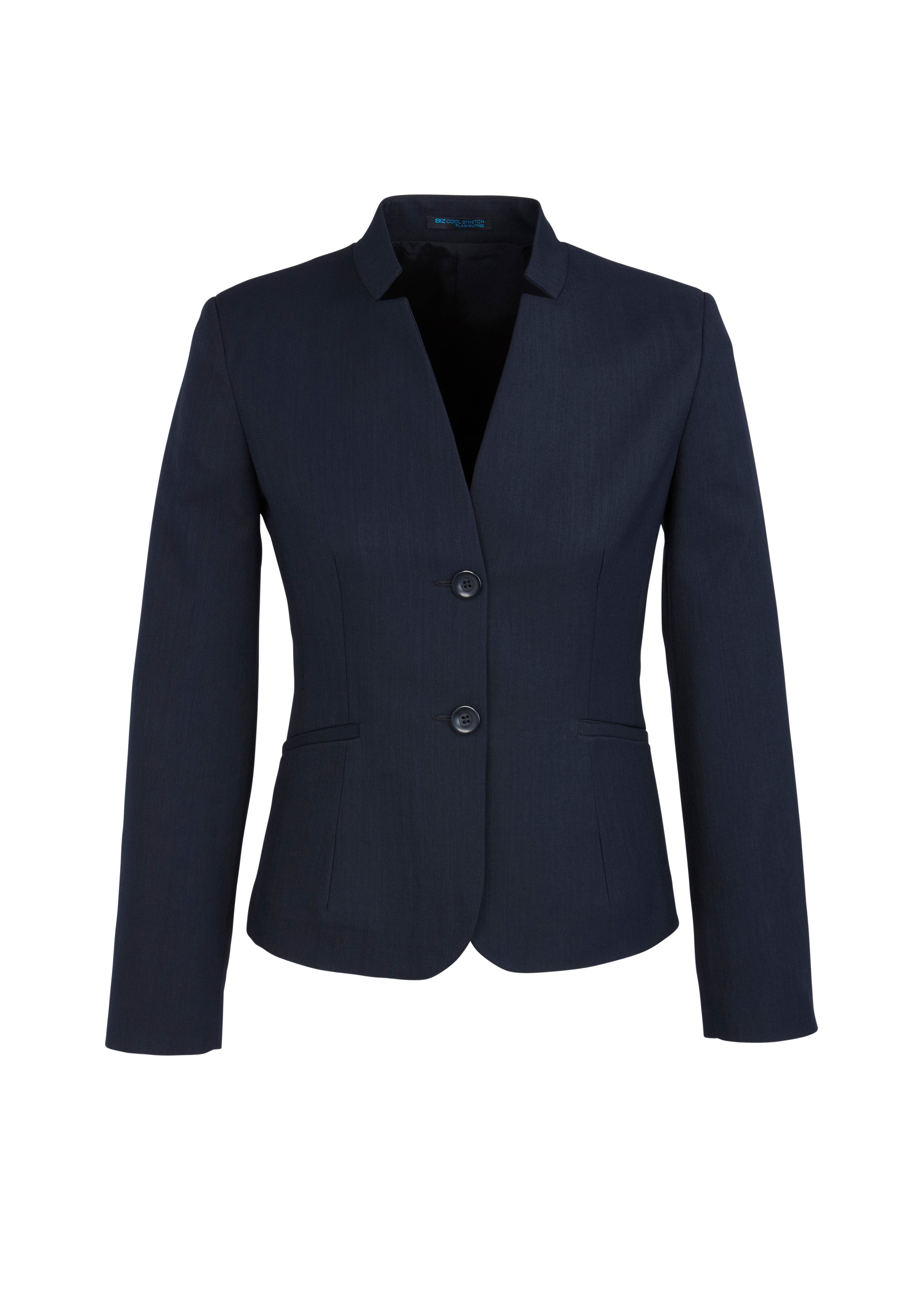 BIZ CORPORATES Womens Cool Stretch Short Jacket with Reverse Lapel 60113