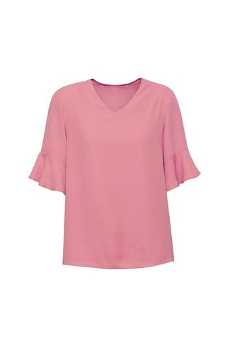 BIZ CORPORATES Womens Aria Fluted Sleeve Blouse RB966LS