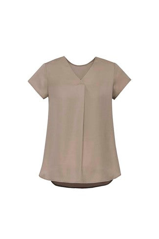 BIZ CORPORATES Womens Kayla V-Neck Pleat Blouse RB967LS