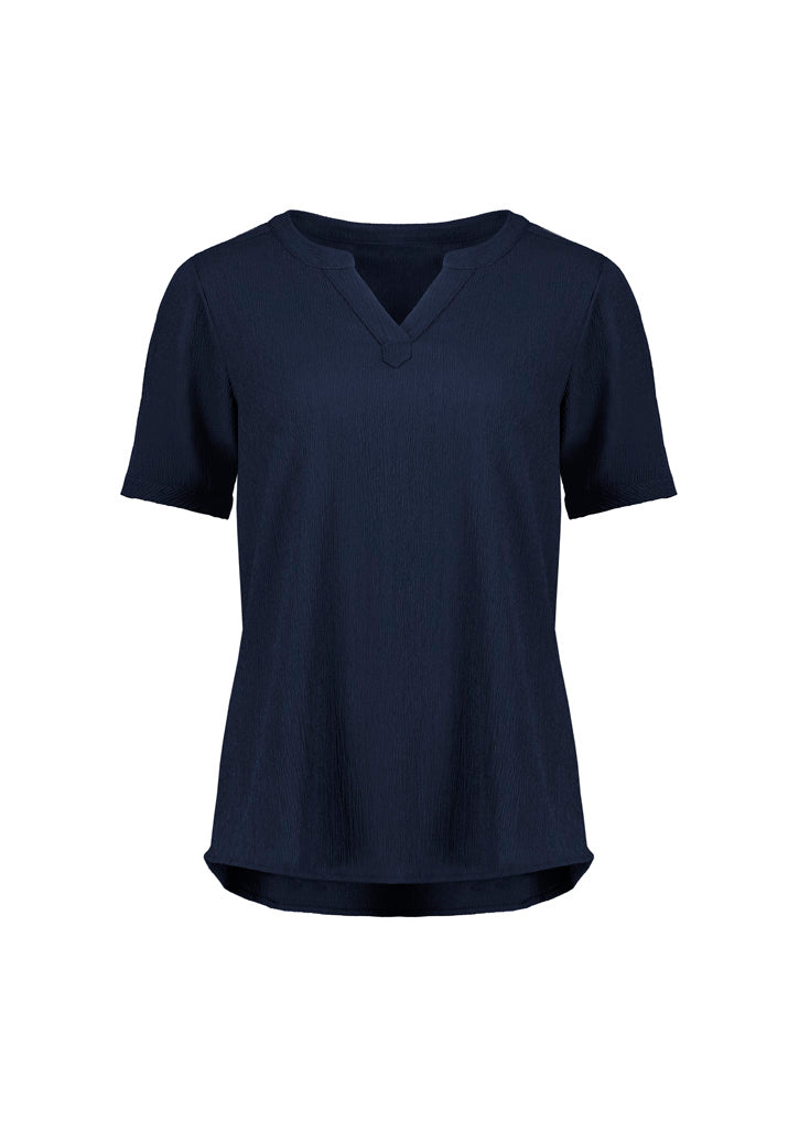 BIZ CORPORATES Womens Ruche Short Sleeve Blouse RU568LS