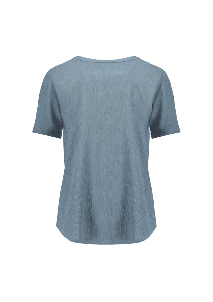 BIZ CORPORATES Womens Ruche Short Sleeve Blouse RU568LS