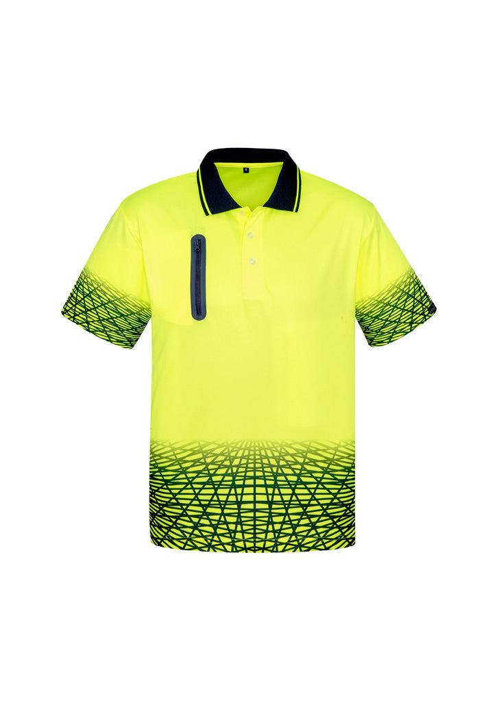SYZMIK Mens Hi Vis Tracks Short Sleeve Polo ZH300