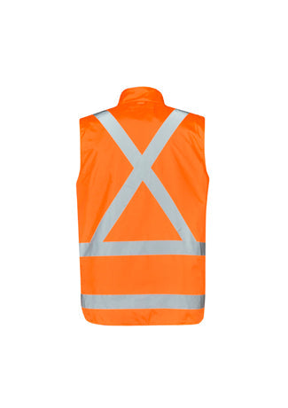 SYZMIK Mens Hi Vis X Back 4 In 1 Waterproof Jacket ZJ616