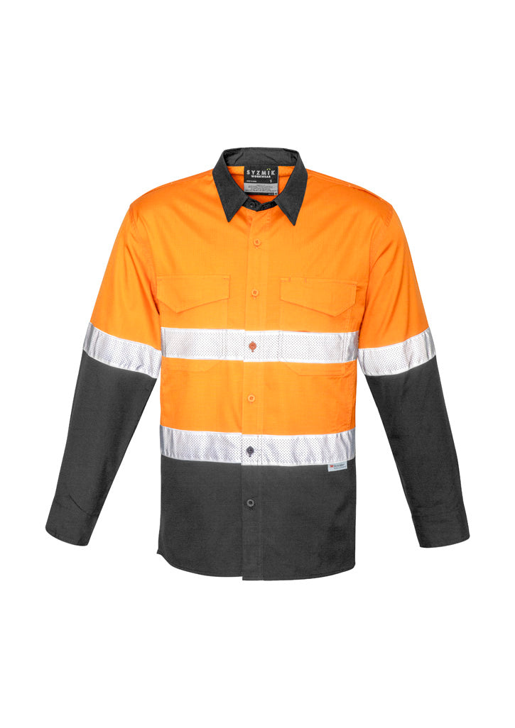 SYZMIK Mens Rugged Cooling Hi Vis Taped Long Sleeve Shirt ZW129