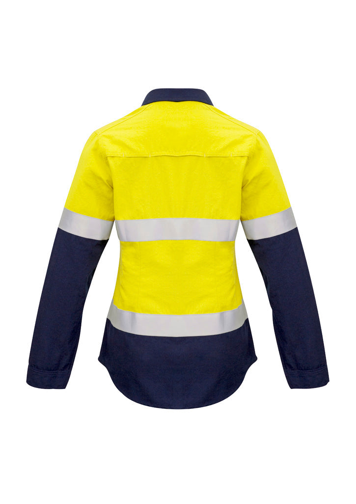 SYZMIK Womens FR Closed Front Hooped Taped Spliced Shirt ZW131