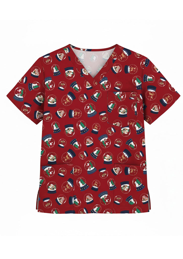 BIZ CARE Unisex Christmas Scrub Top C603U
