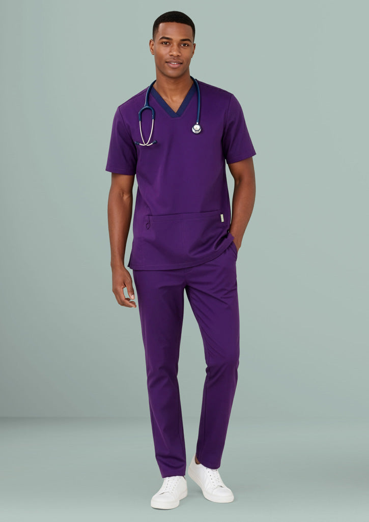 BIZ CARE Mens Riley Stretch Scrub Top CST043MS