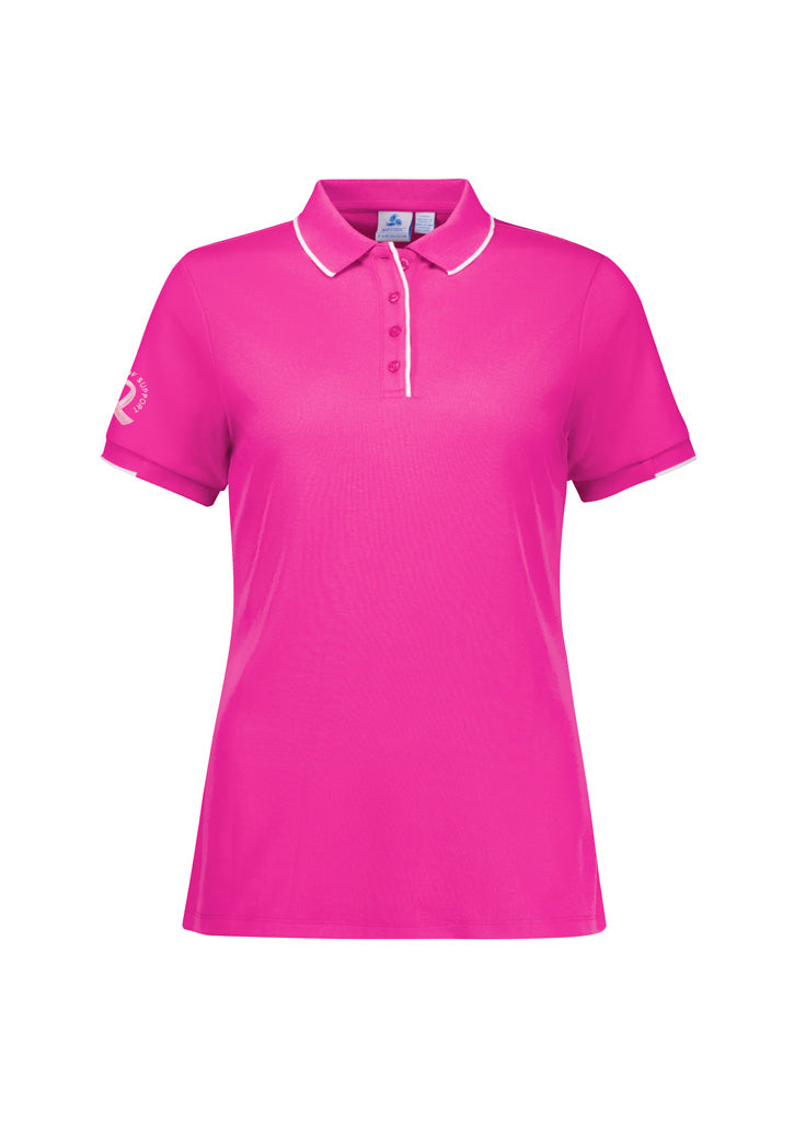BIZ CARE Womens Pink Short Sleeve Polo CST313LS