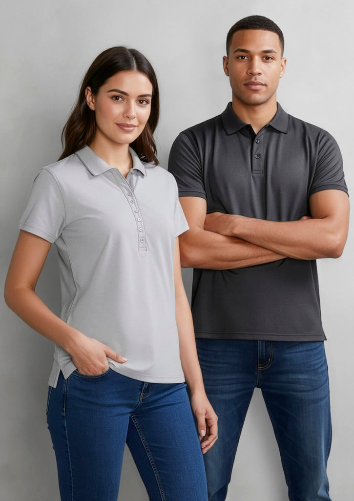 BIZ COLLECTION Womens Shadow Short Sleeve Polo P501LS