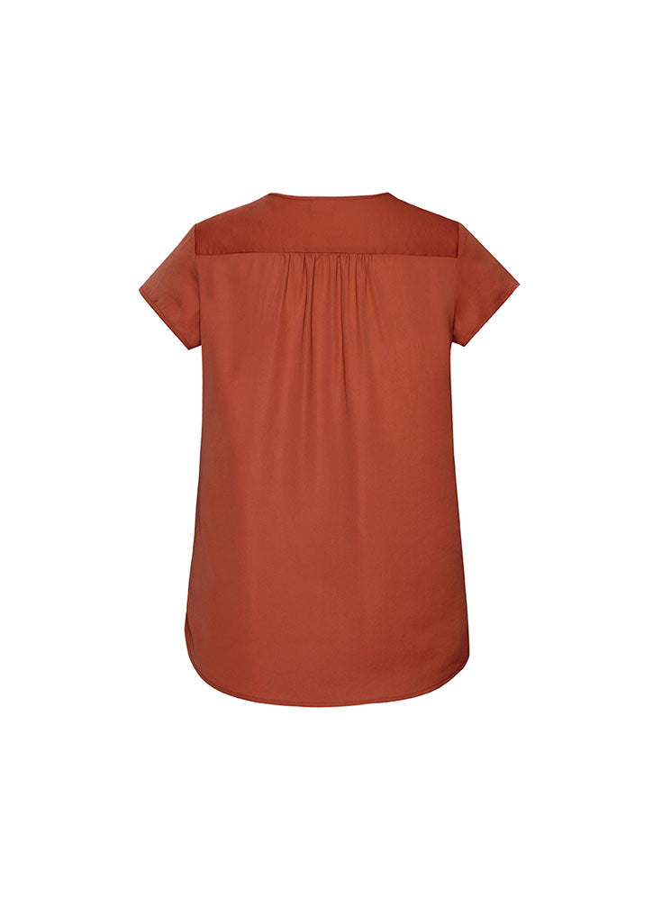 BIZ CORPORATES Womens Kayla V-Neck Pleat Blouse RB967LS