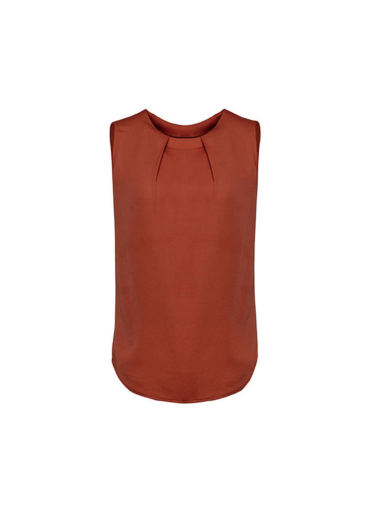 BIZ CORPORATES Womens Estelle Sleeveless Pleat Detail Blouse RB973LN