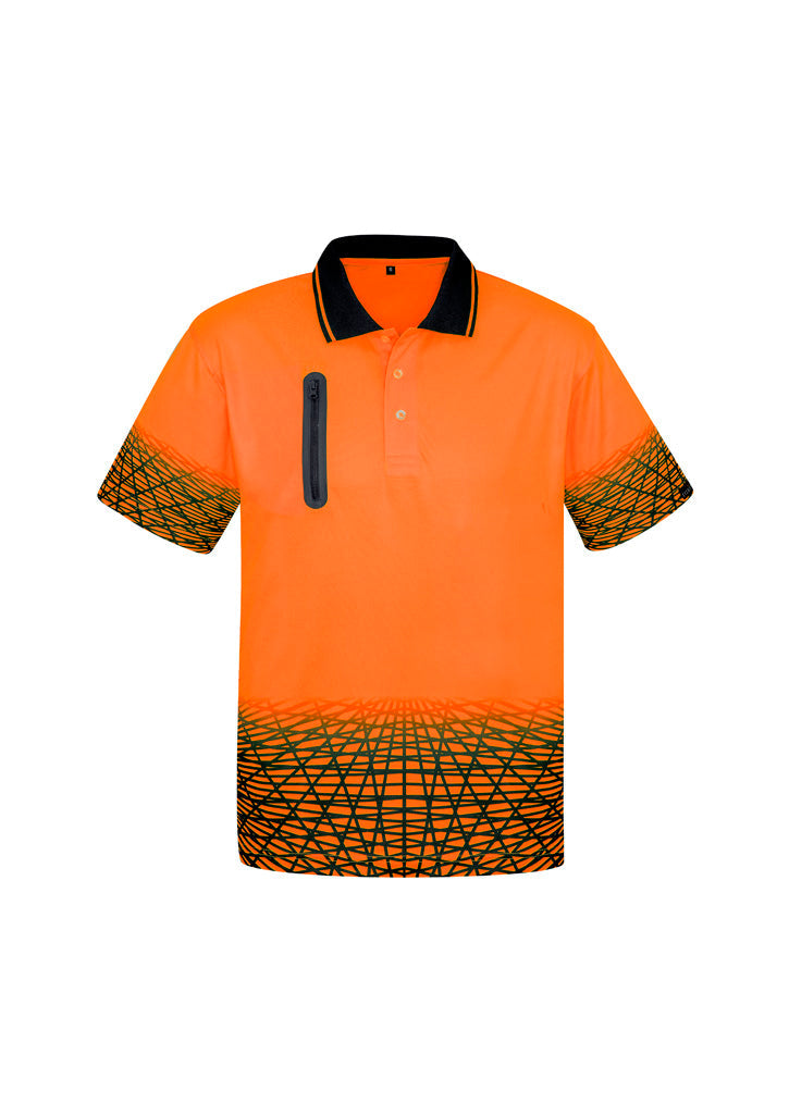 SYZMIK Mens Hi Vis Tracks Short Sleeve Polo ZH300
