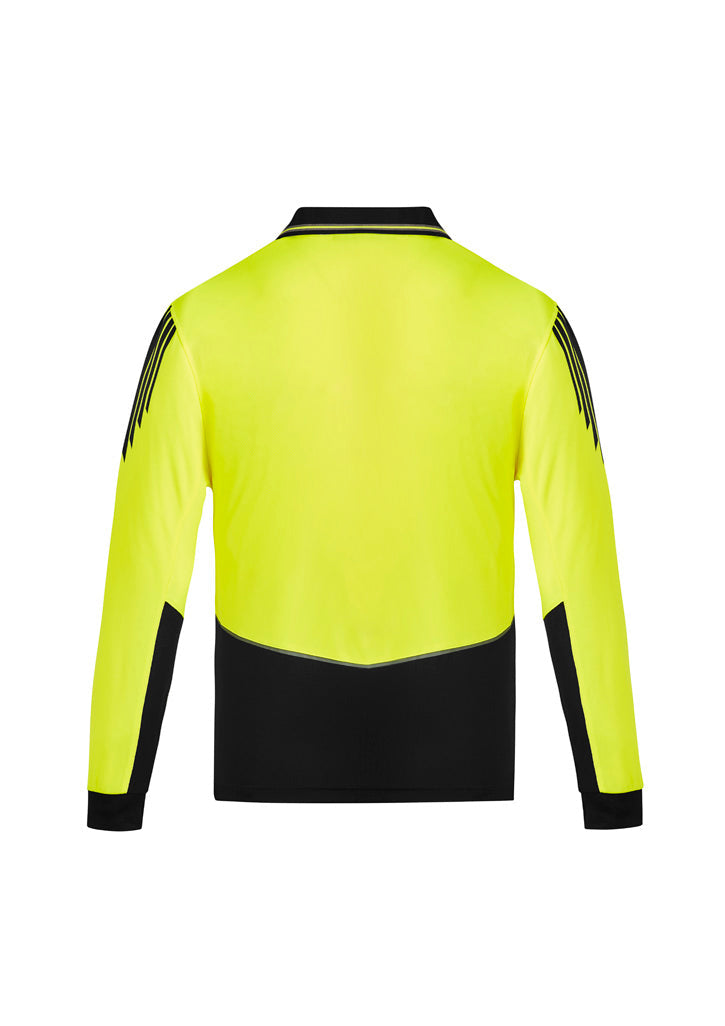 SYZMIK Mens Hi Vis Flux Long Sleeve Polo ZH310