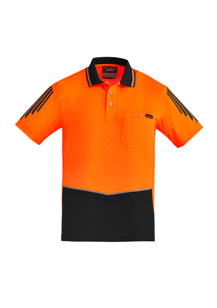 SYZMIK Mens Hi Vis Flux Short Sleeve Polo ZH315
