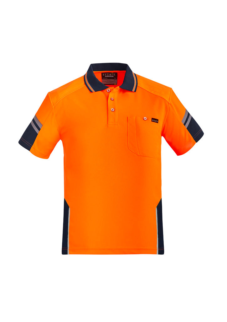 SYZMIK Mens Hi Vis Reinforced Squad Short Sleeve Polo ZH465